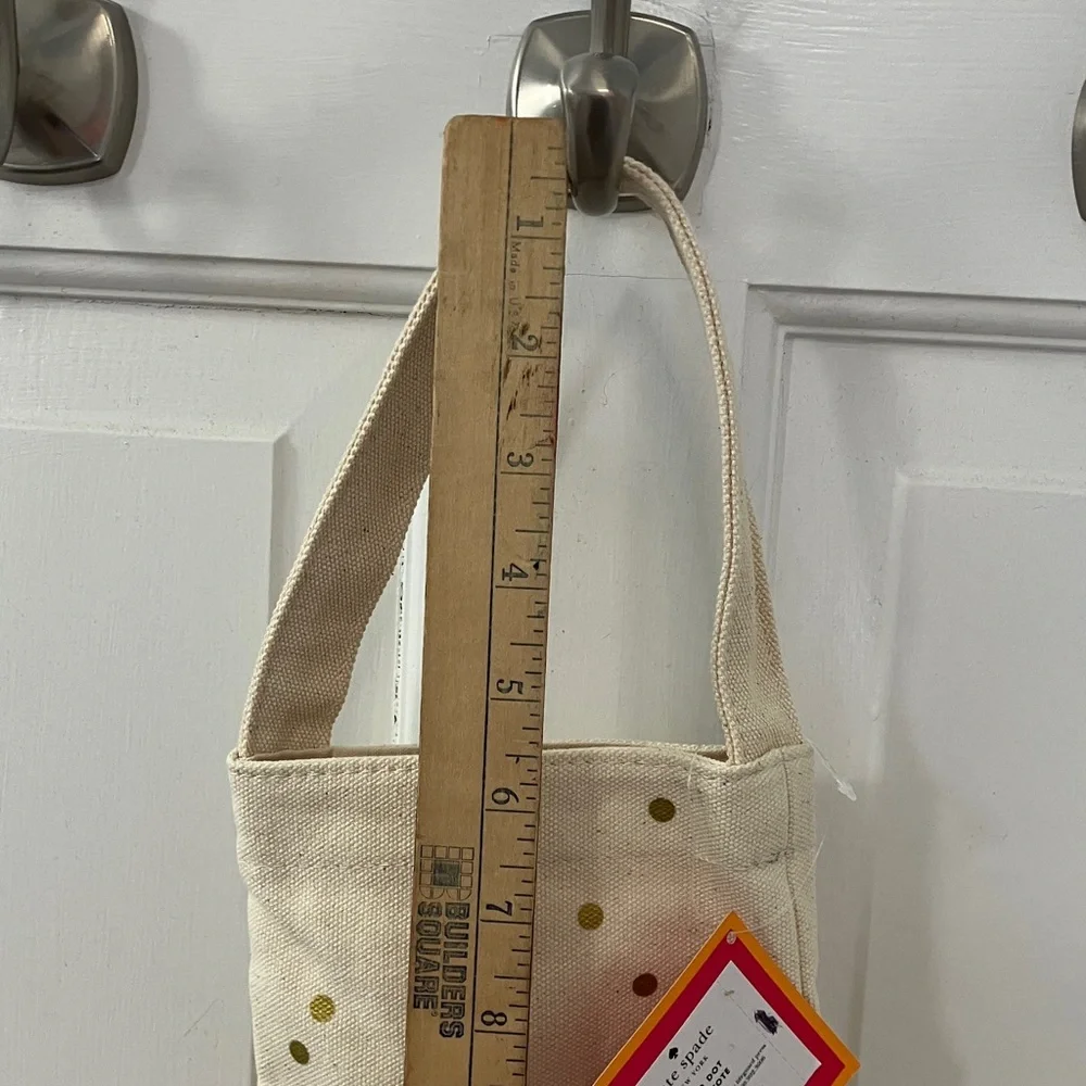 Kate Spade Gold Dot wine tote cream and Gold Canvas NWT handle bag gift bag